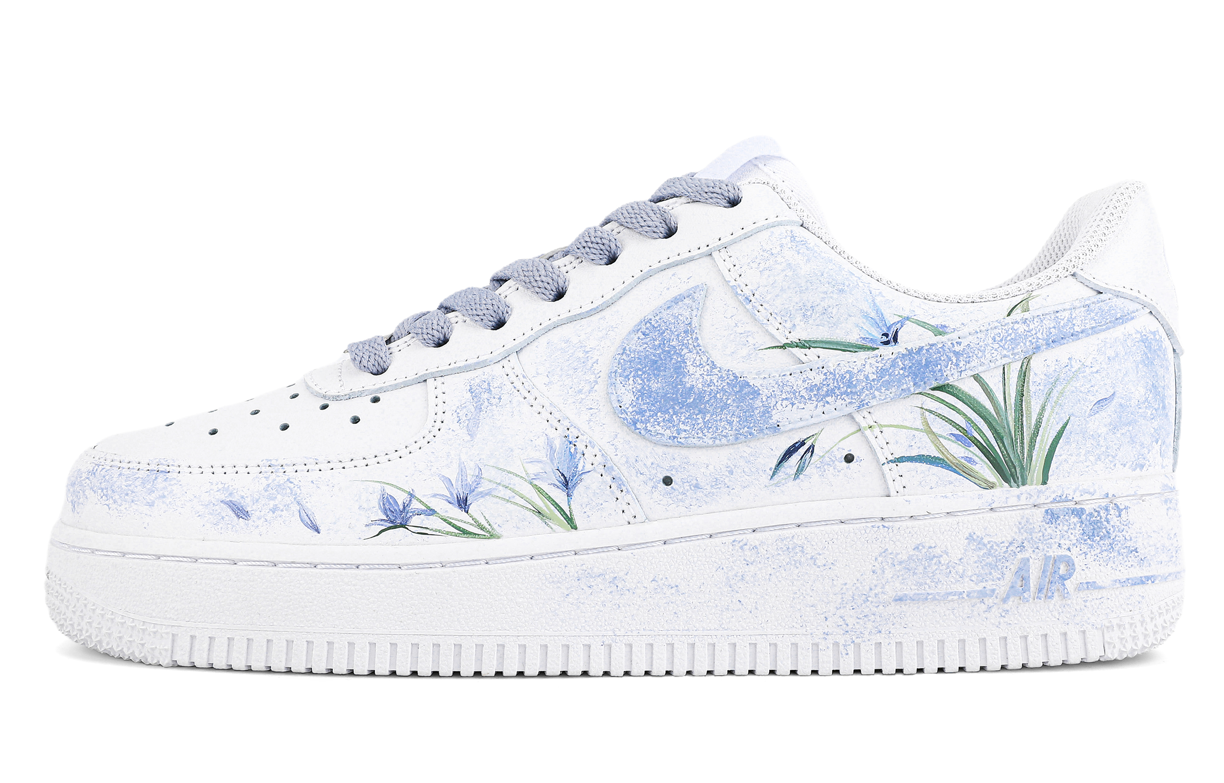 Nike Air Force 1 Abrasion Resistant Low top Skateboard Shoes Unisex White Blue