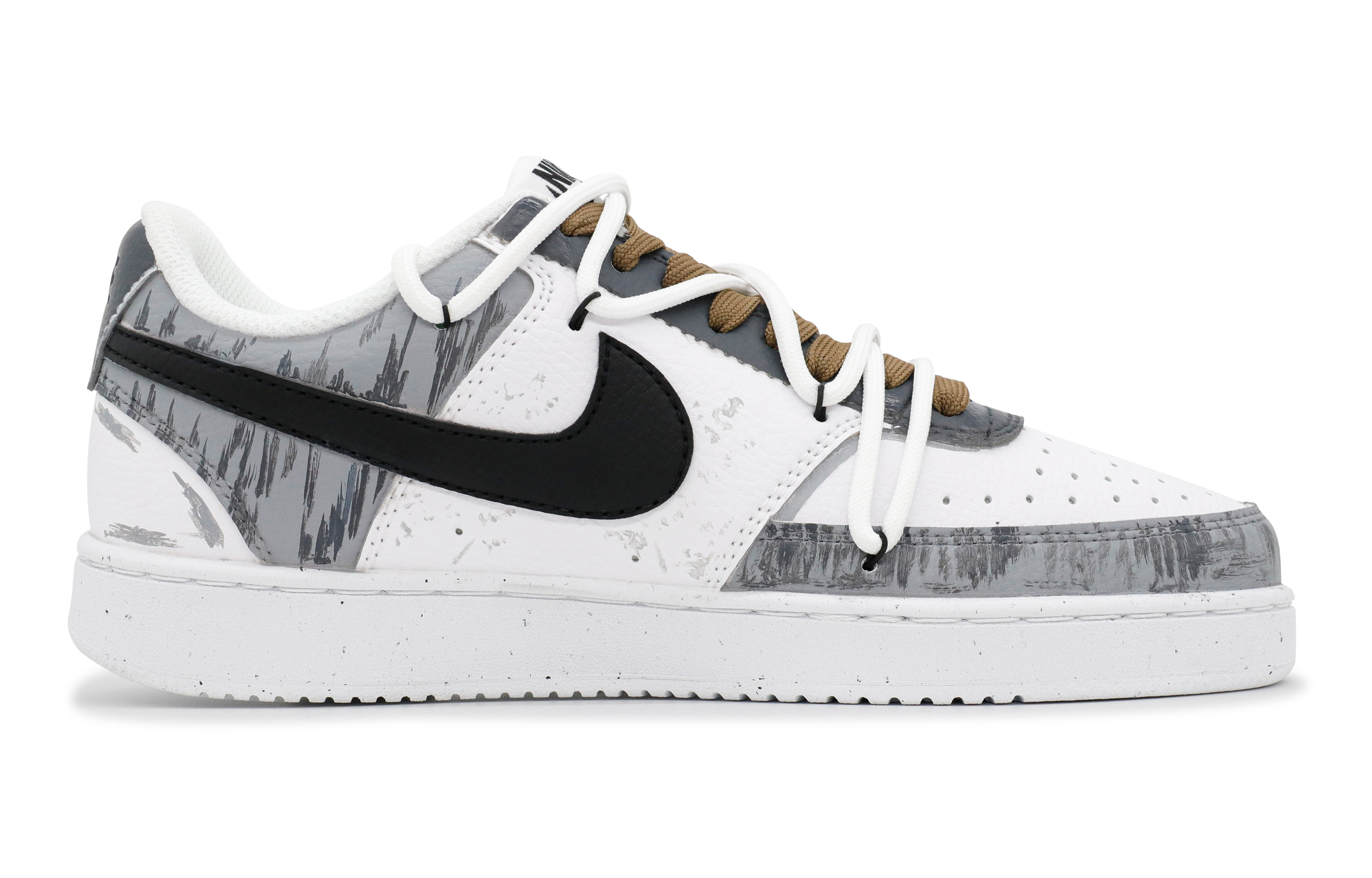 Nike Court Vision 1 Slip-Resistant Cushioning Abrasion-Resistant Low-Top Skateboard Shoes Men's Gray White купить в интернет-магазине Yoocart с быстрой доставкой по России.