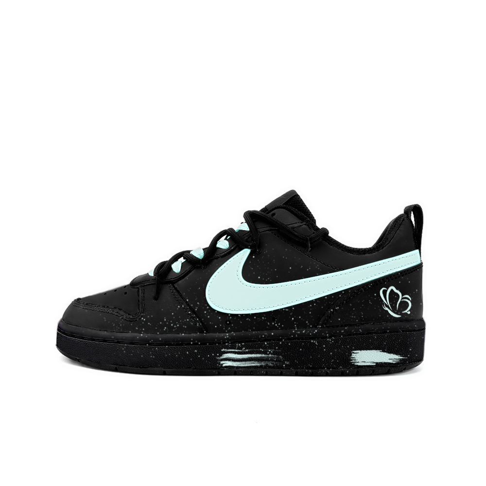 Nike Court Borough Non-slip Lightweight Low-Top Skateboard Shoes GS Black