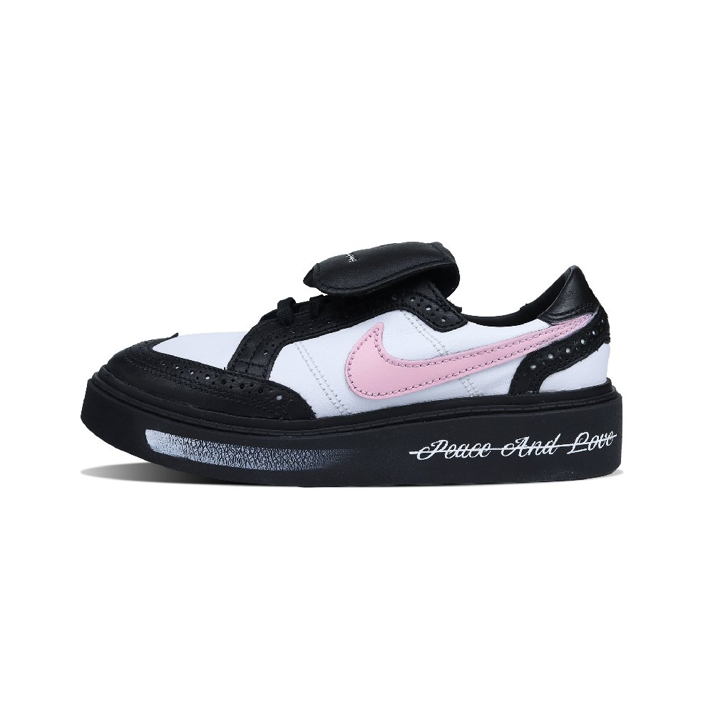Peaceminusone x Nike Kwondo Red Wish Slip Resistant Cushioning Low Top Skateboard Shoes Unisex Black Pink