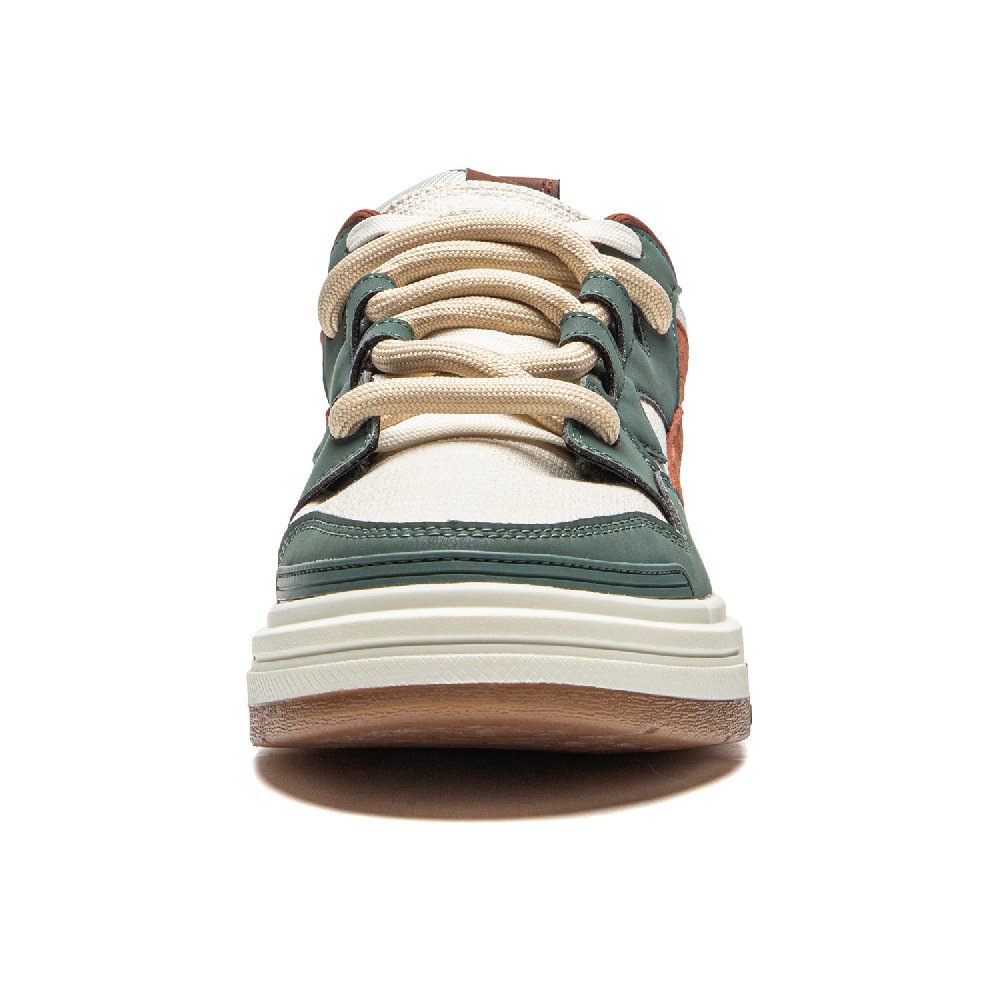 LiNing Slip Resistant Cushioning Abrasion Resistant Low Top Skateboard Shoes Men's Green White Brown