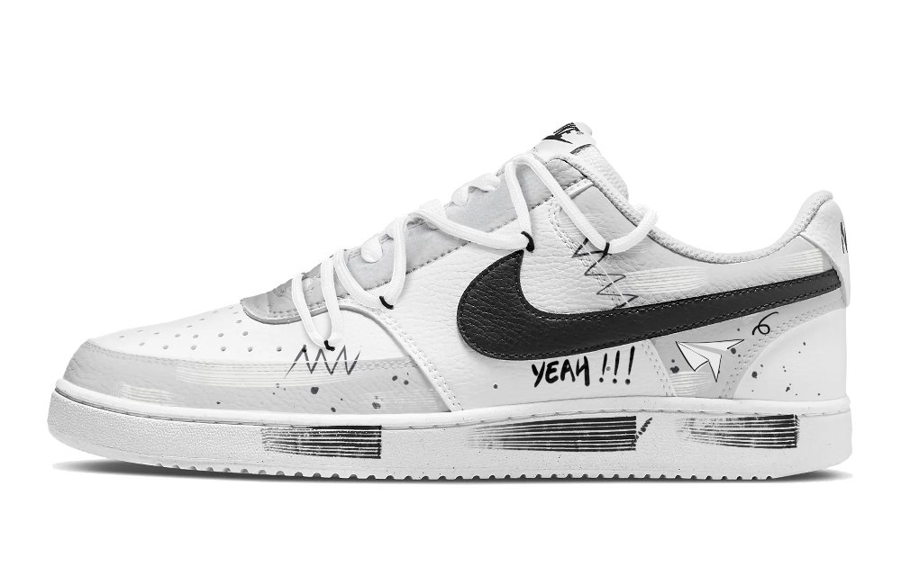 Nike Court Vision 1 Slip-Resistant Cushioning Wear-Resistant Low-Top Skateboard Shoes Men's Light Gray