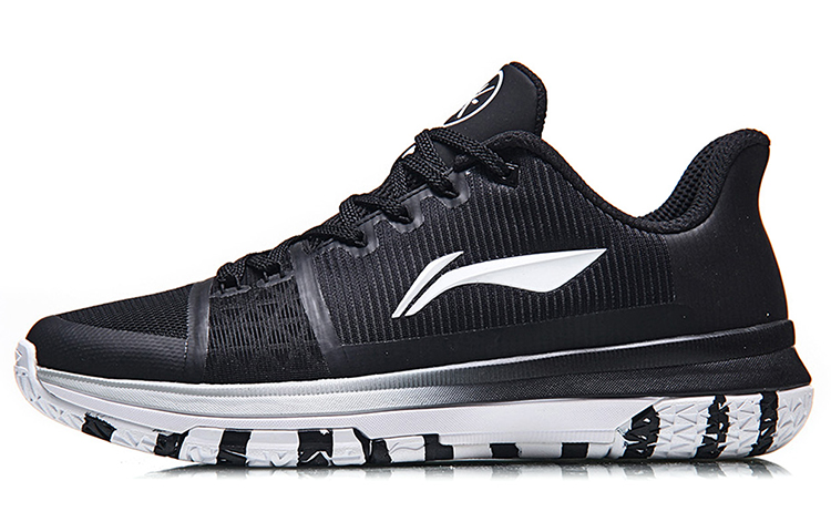 LINING Basketball Shoes Unisex Low Top Black/White
