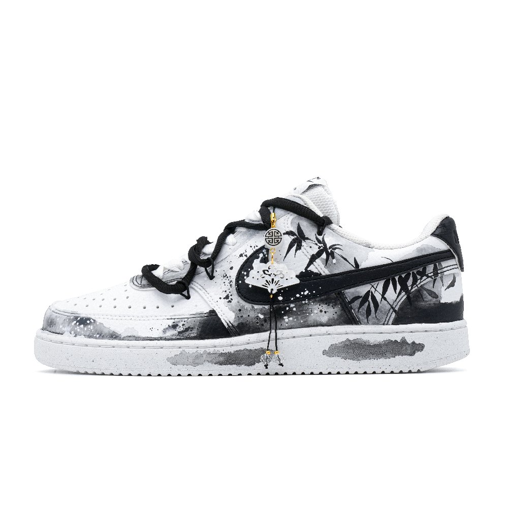 Nike Court Vision 1 Skateboard Shoes Men Low Top Black/White/Gray