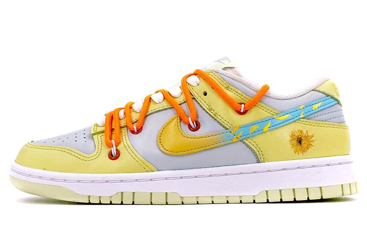 Nike Dunk Anti-Slip Wear-Resistant Low-Top Skateboard Shoes Unisex Orange Yellow