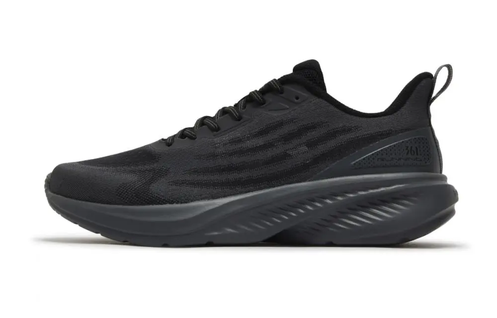 361° Cushioning Abrasion Resistant Breathable Low top Casual Sprint Running Shoes Men's Smoky Obsidian Black