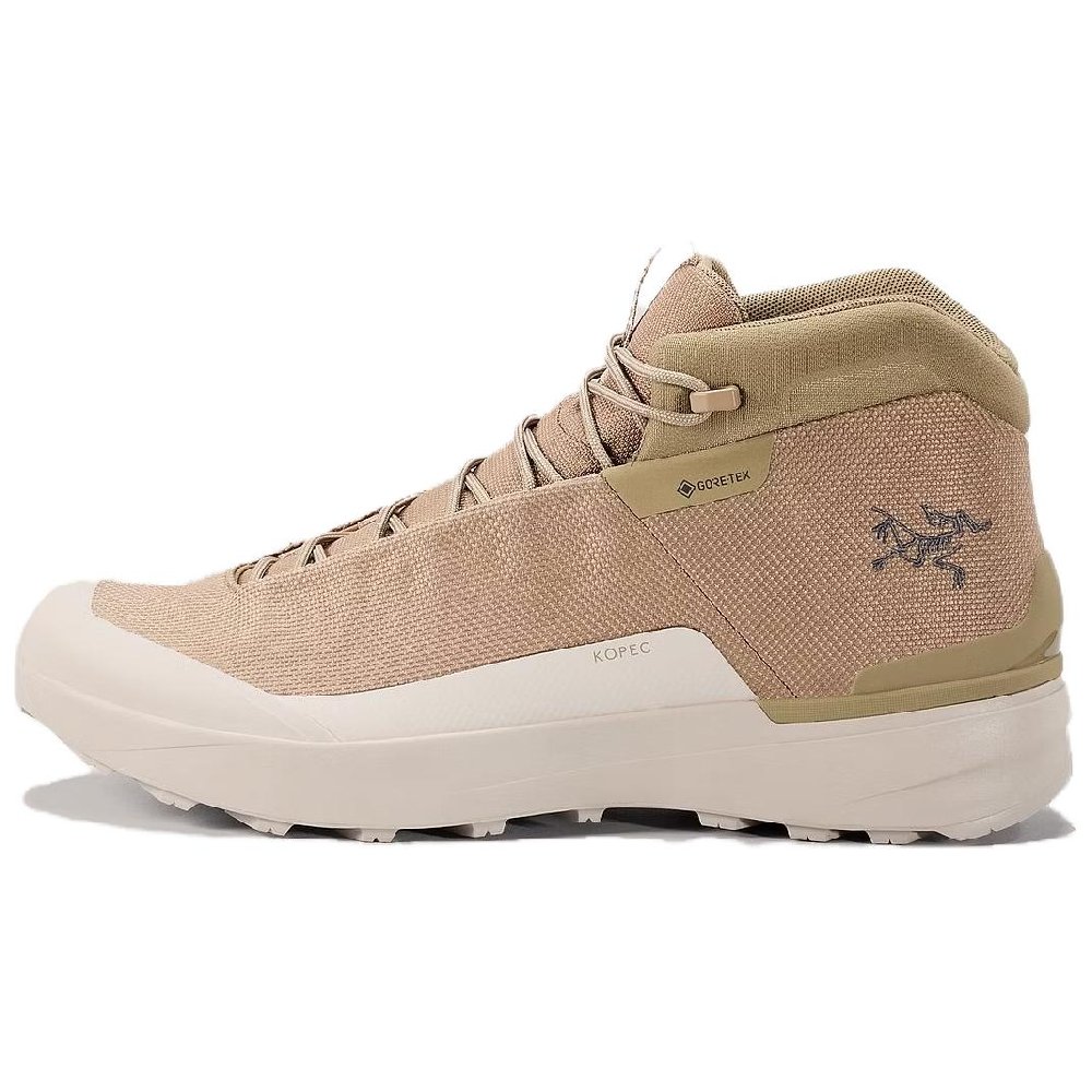 Arcteryx Anti-Slip Wear-Resistant Mid-Top Trekking Shoes Men's Ecru