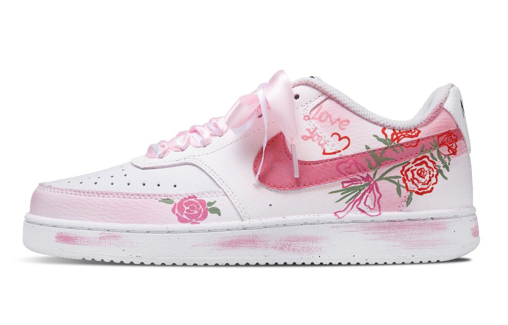 Nike Court Vision 1 Rose Garden Slip Resistant, Abrasion Resistant, Lightweight Low Top Skateboard Shoes Men's Pink