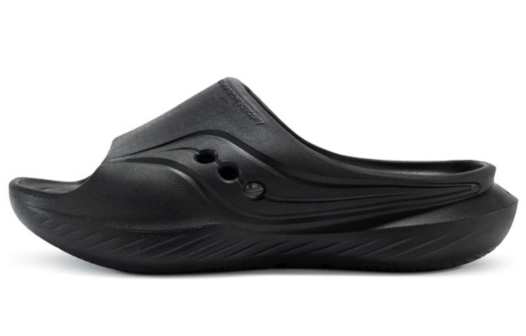 Saucony Cradle Rubber Sole EVA Cut-Out Slide Slippers Unisex Black