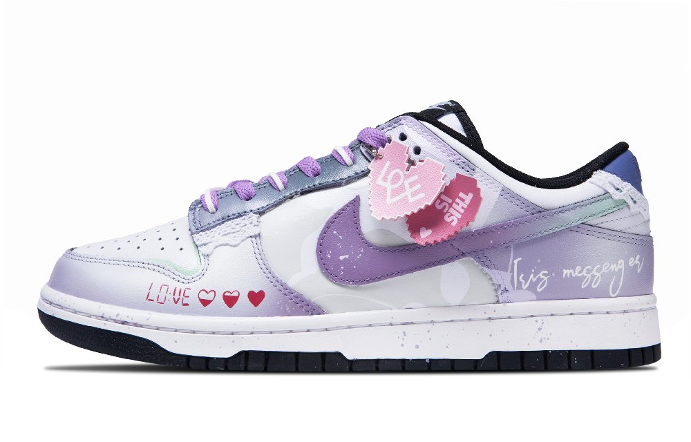 Nike Dunk Abrasion Resistant Low Top Skateboard Shoes Unisex Purple