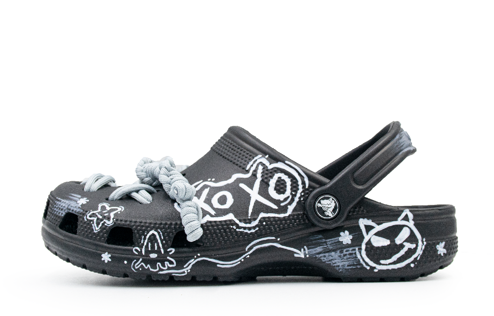 Crocs Classic Clog Graffiti Party Clogs Unisex Black