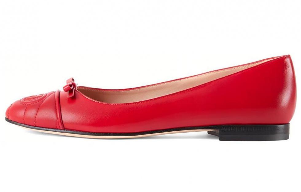 GUCCI Double G Casual Single Shoes Women's Red