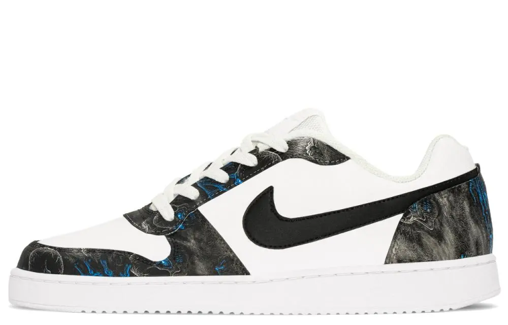 Nike EBERNON Abrasion Resistant Breathable Low top Skateboard Shoes Men's Black White