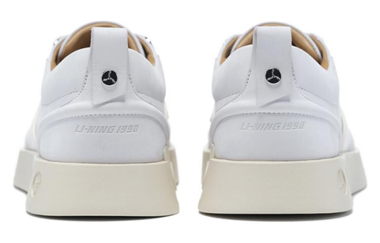 LI NING 1990 Slip Resistant, Abrasion Resistant, Lightweight Low Top Skateboard Shoes Women's Ecru
