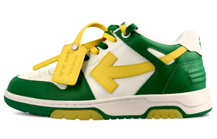 OFF WHITE Out Of Office Ooo Low Tops Green Yellow