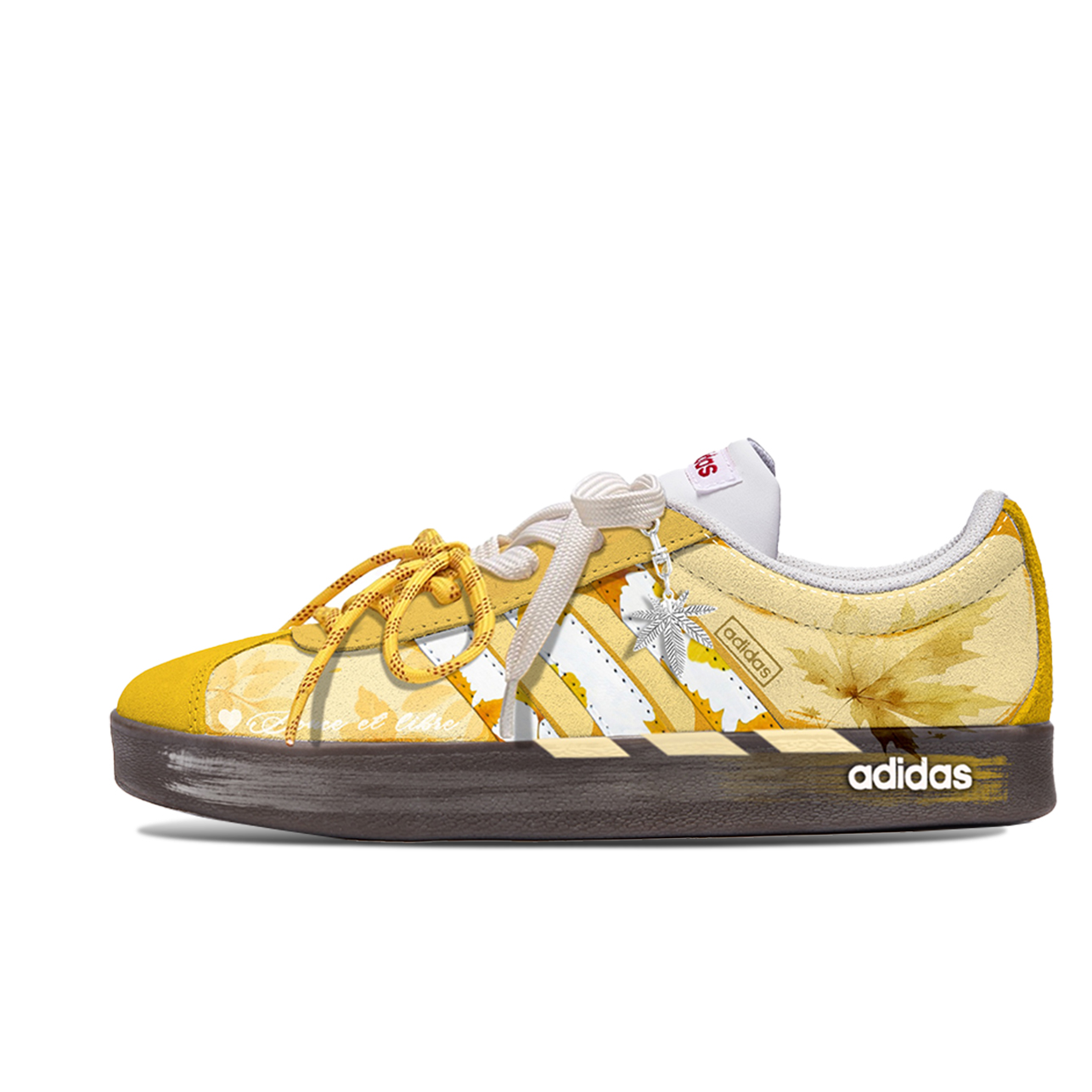 Adidas VL COURT 2.0 Skateboard Shoes Unisex Low top Yellow/Brown