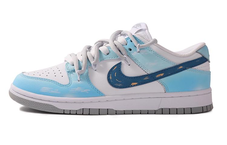 Nike Dunk 'Pure Platinum' Slip-Resistant Cushioning Abrasion-Resistant Low-Top Skateboard Shoes Men's White Blue