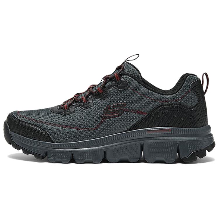 Skechers OUTDOOR MENS Wear-resistant And Lightweight Low-Top Trekking Shoes Men's Charcoal Black