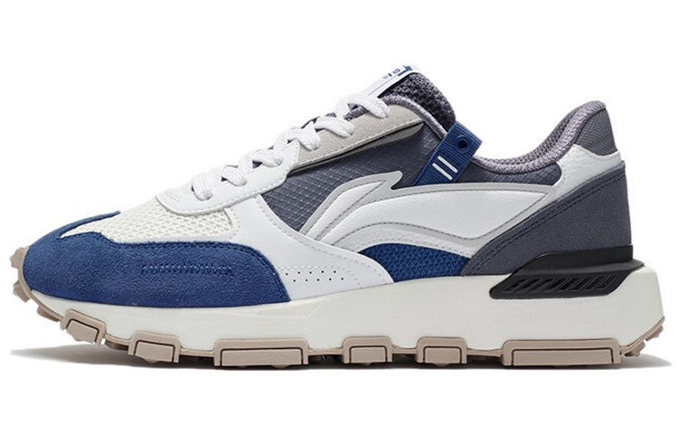 LiNing Cushioning Rebound Low-Top Sports Casual Shoes Men's Gray Blue White