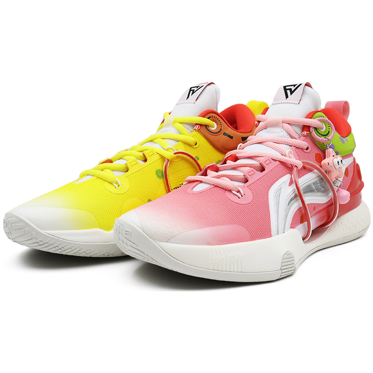 LiNing Speed 8 Premium Cushioning, Slip Resistant, And Abrasion Resistant Low Top Basketball Shoes Men's Pink Yellow