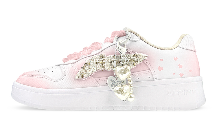 LINING Sports Life Collection Skateboard Shoes Women's Low-Top Pink
