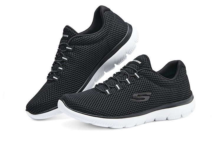 Skechers Cushioning, Breathable, Lightweight Low Top Casual Shoes Women's Black White