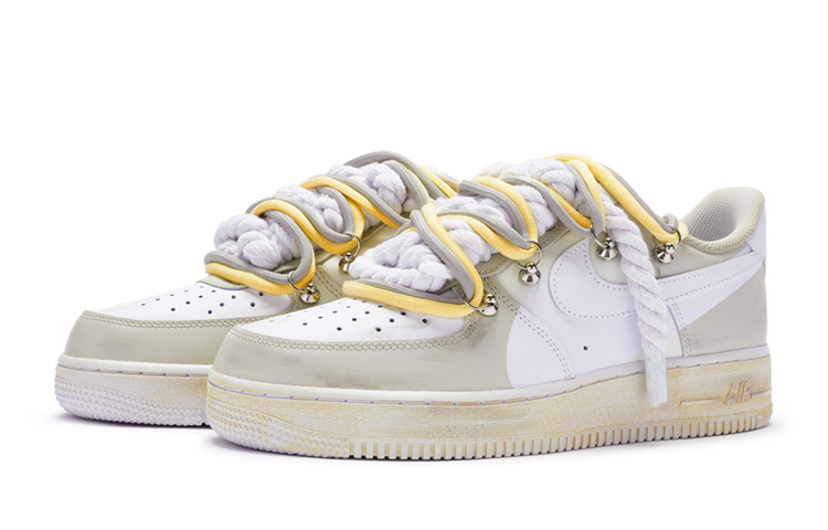 Nike Air Force 1 Anti Slip Wear Resistant Low Top Skateboard Shoes Women's Beige White Brown купить в интернет-магазине Yoocart с быстрой доставкой по России.