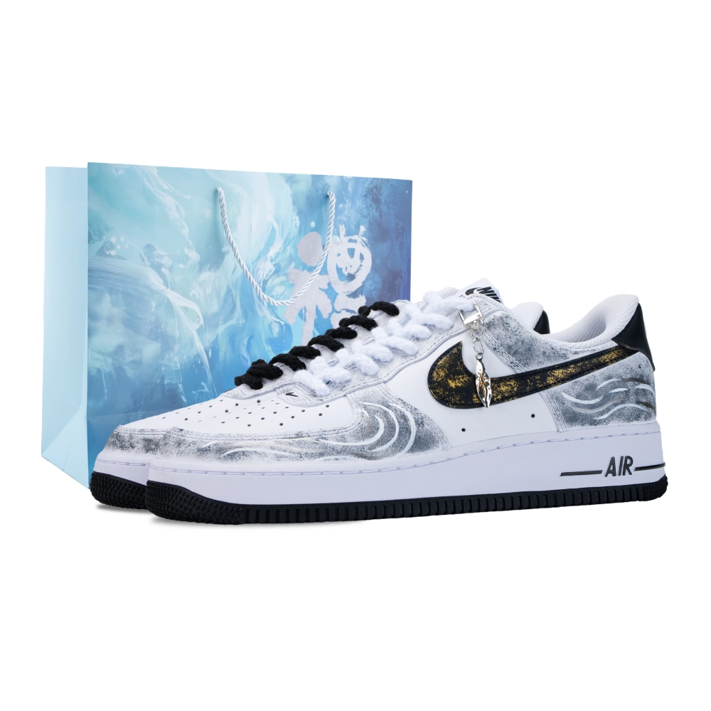 Nike Air Force 1 Homecoming Dreams Abrasion Resistant Low top Skateboard Shoes Men's Gray Gold