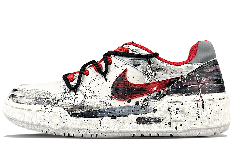 Nike Full Force Anti-Slip Wear-Resistant Low-Top Skateboard Shoes Men's Black Red