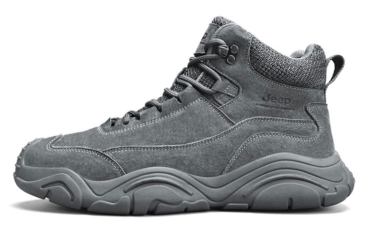 Jeep Wear-Resistant Mid-Top Outdoor Shoes Men's Gray