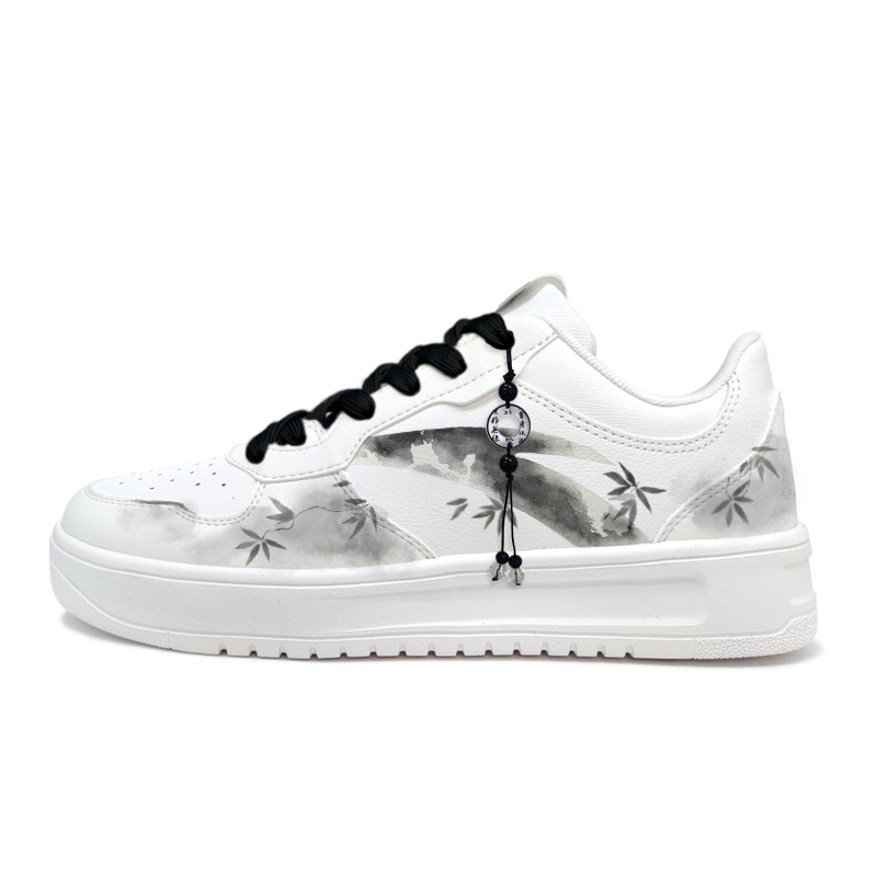 Anta Relaxed Wear resistant And Lightweight Low Top Skateboard Shoes Unisex Black White