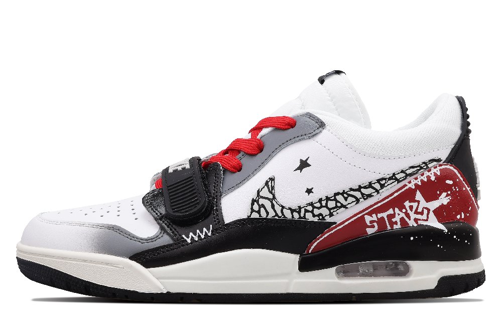 Jordan Legacy 312 Emotion Year Of The Dragon Ashes Wear-Resistant Low-Top Vintage Basketball Shoes Men's Black Red