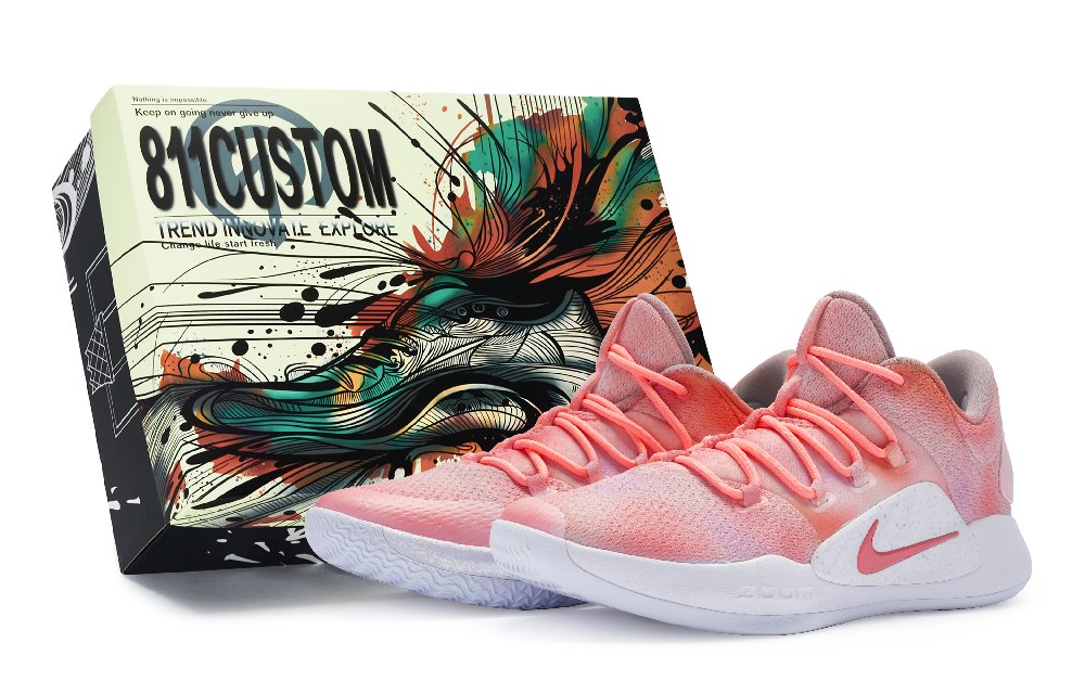 Nike Hyperdunk X Cushioning Anti-Slip And Wear-Resistant Low-Top Basketball Shoes Men's White Pink
