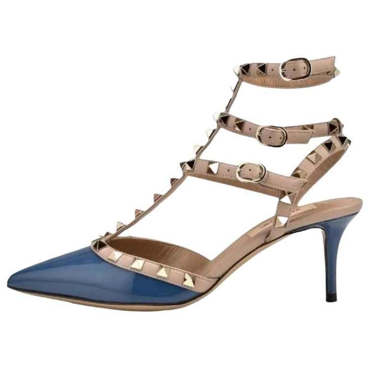 Valentino Rockstud Slim Heel High Heels Women's Blue