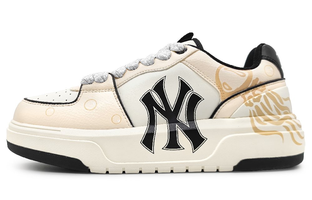 MLB Chunky Liner Wear-Resistant Height Increasing Low-Top Skateboard Shoes Unisex Beige