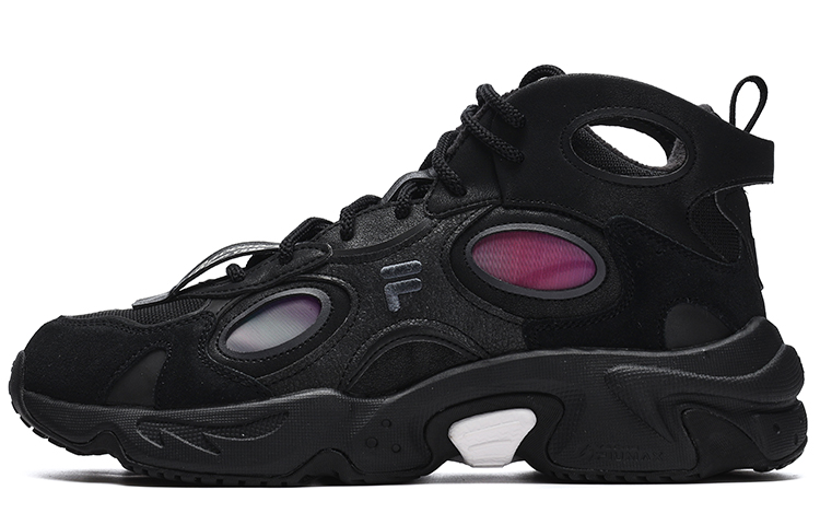 FILA FUSION Raccoon Mid WE Black Periscope Anti-Slip Wear-Resistant Mid-Top Casual Shoes Men's Black