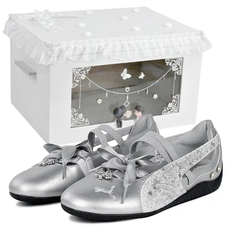PUMA Speedcat Collection Lightweight Low top Casual Shoes Women's Silver White