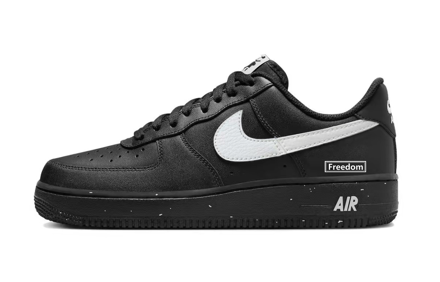 Nike Air Force 1 Black Warrior, Box Abrasion Resistant Low top Skateboard Shoes Unisex Black White