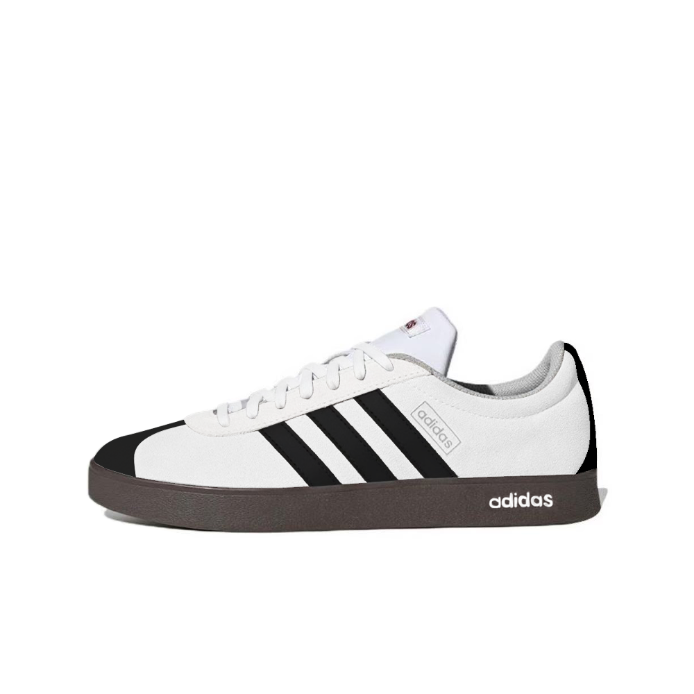 Adidas VL COURT 2.0 Abrasion Resistant Low Top Skateboard Shoes Unisex Black White
