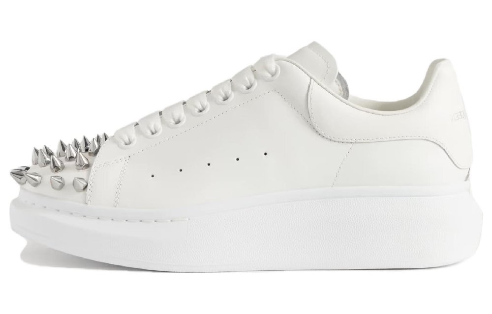 Alexander McQueen Leather Spike Larry Sneakers 'White'