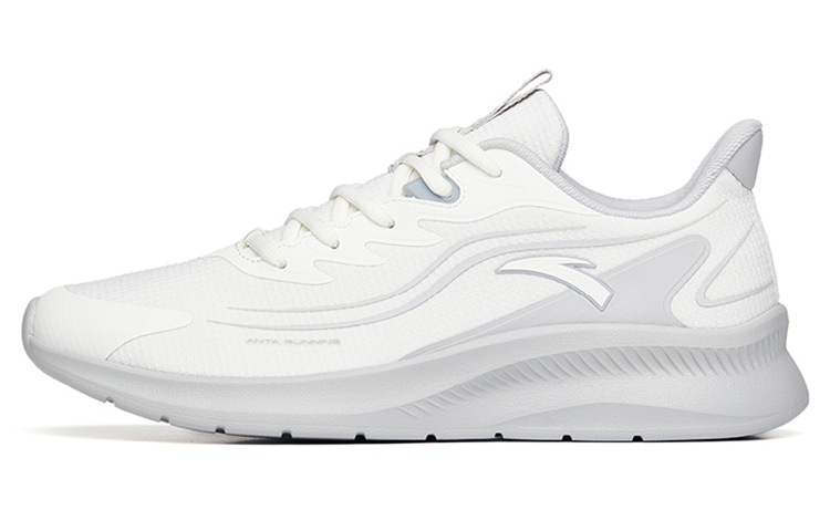 Anta Running Collection Cushioned Slip-Resistant Abrasion-Resistant Breathable Low-Top Running Shoes Men's White Gray