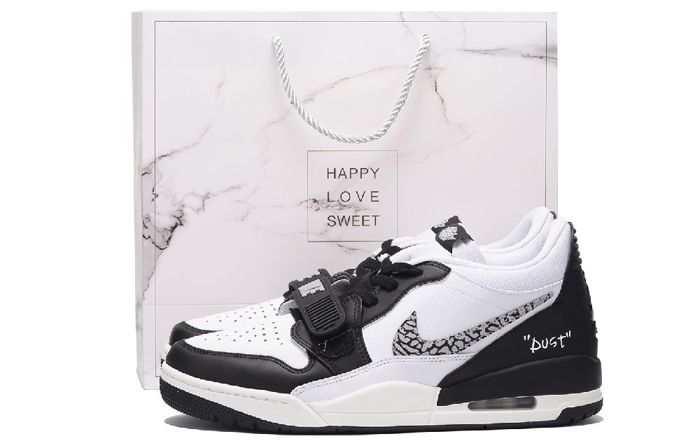 Jordan Legacy 312 Chestnut Slip-Resistant Coverage Low-Top Vintage Basketball Shoes Men's Black Gray White