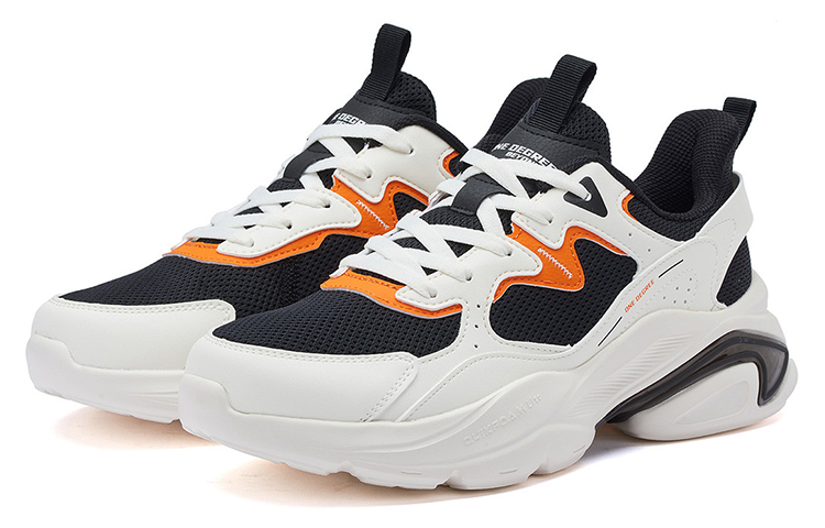361° Cushioning Abrasion Resistant Lightweight Low Top Running Shoes Men's Black White