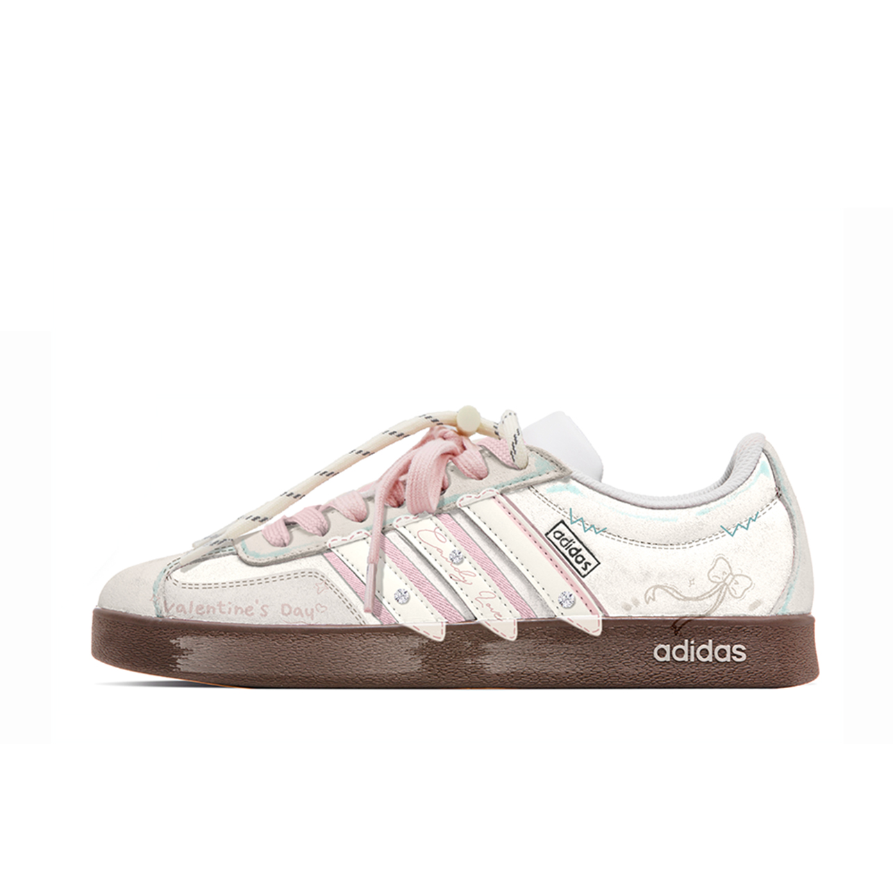 Adidas Neo VL Court 2.0 Cream Sauces Shock Absorbers Low Top Skateboard Shoes Unisex Pink Brown купить в интернет-магазине Yoocart с быстрой доставкой по России.