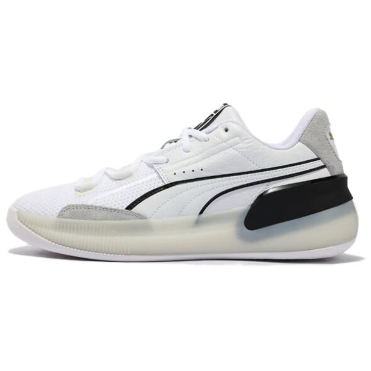 PUMA Clyde Hardwood Anti Slip Wear Resistant Low Top Basketball Shoes Unisex Black White