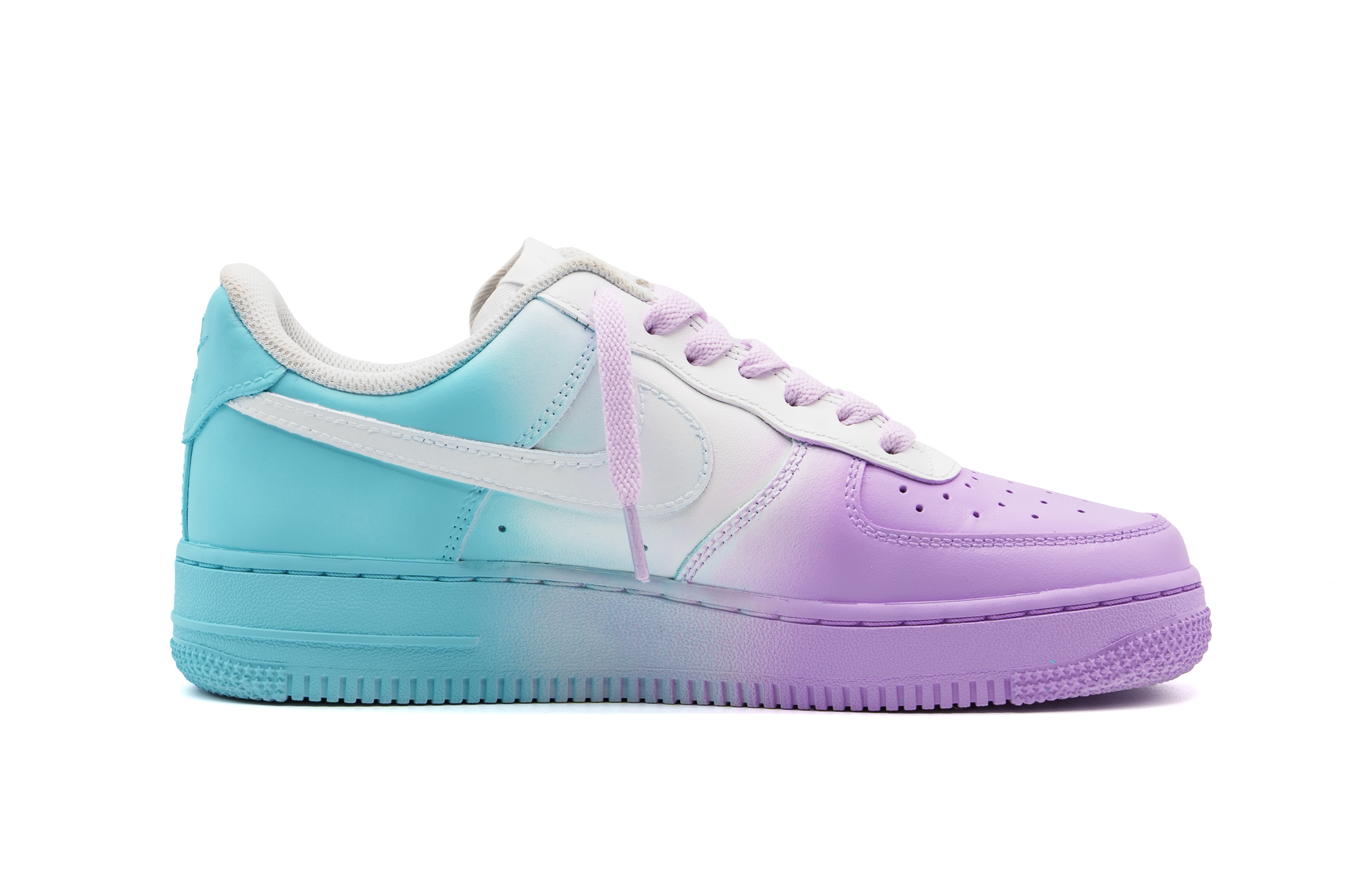 Nike Air Force 1 Shock Absorbers Abrasion Resistant Slip Resistant Low top Skateboard Shoes Unisex Purple White Blue