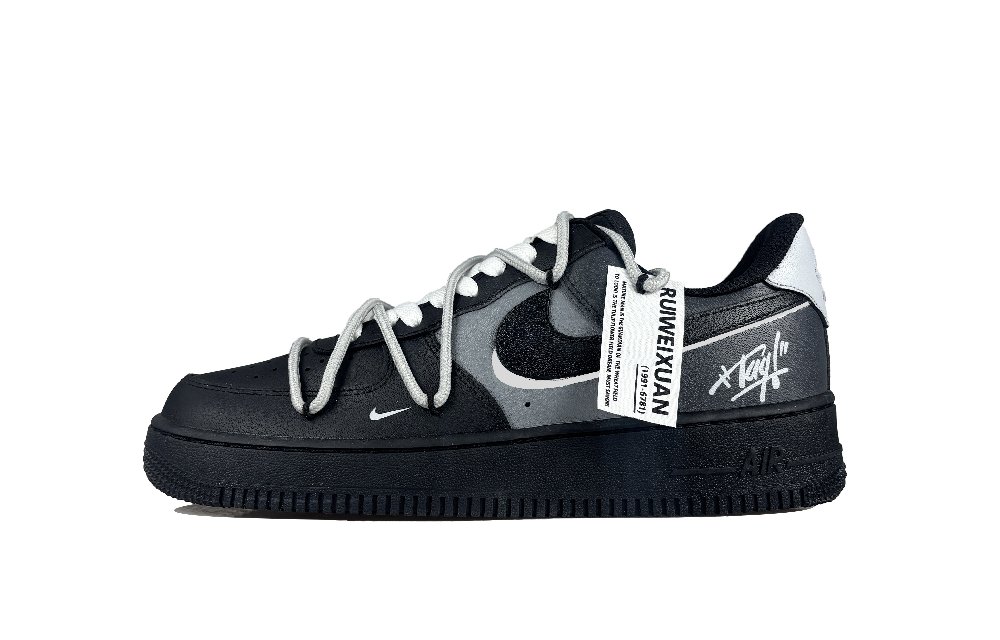 Nike Air Force 1 Gray Trajectory 2.0 Abrasion Resistant Low Top Skateboard Shoes Unisex Black