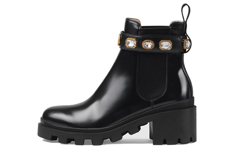 GUCCI Women's Leather Ankle Boot 'Belt Black' Women's