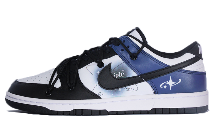 Nike Dunk Anti-Slip Wear-Resistant Low-Top Skateboard Shoes Men's Black White