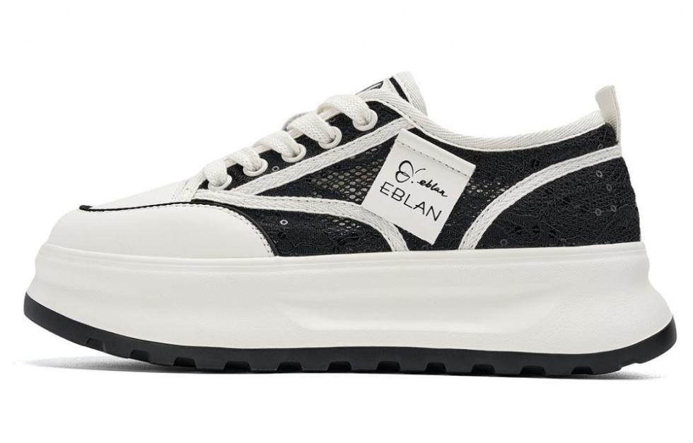 EBLAN Skateboard Shoes Women's Beige Black
